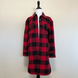Alec Les Filles Buffalo Plaid Wool Shirt Coat
